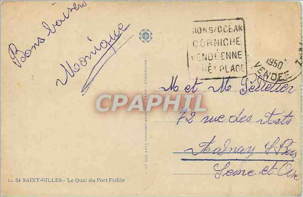 Saint-Gilles — Der Kai des Port Fédile — n° 34 - Rückseite