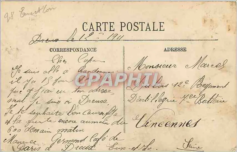 Dreux — Die Sparkasse und das Rathaus — LL. Nr. 39 - Rückseite