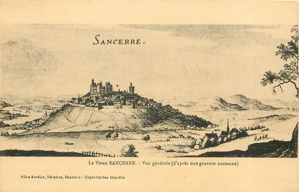 Sancerre — Old Sancerre. General View (after an old engraving) — M.les Bardier, booksellers, Sancerre - Front
