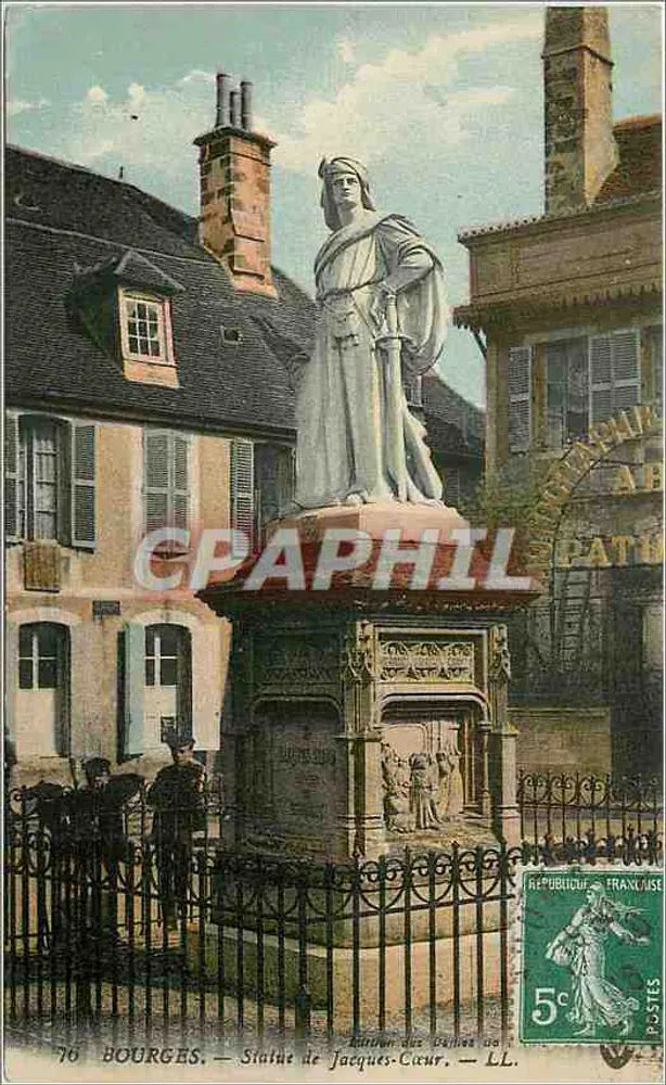 Bourges — Estátua de Jacques Cœur — LL - Frente