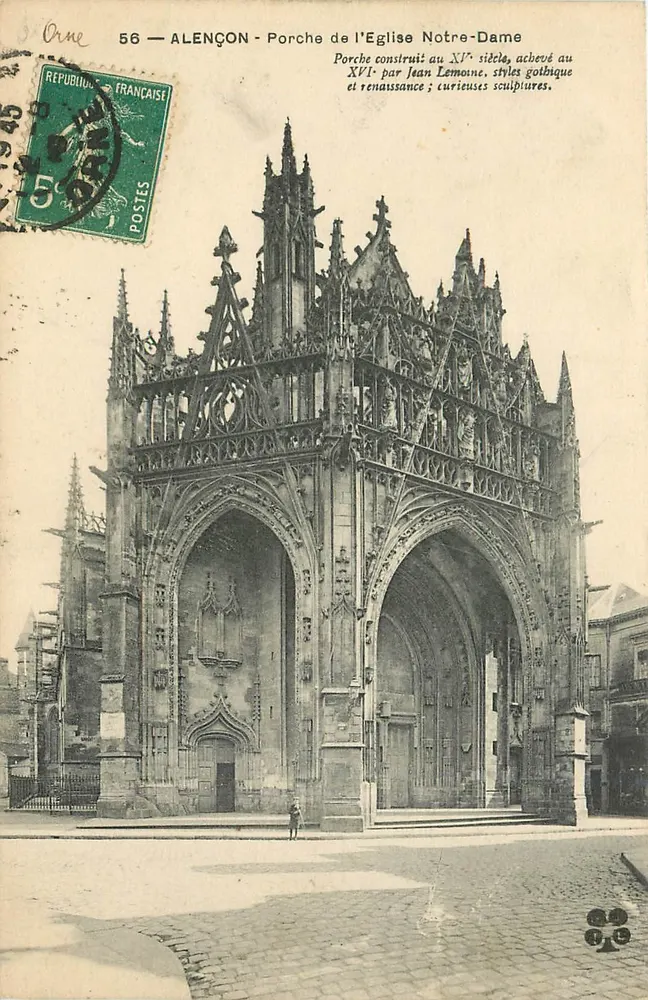Alençon — Porche de l'Église Notre-Dame — éditeur Orne, n° 56 - Recto