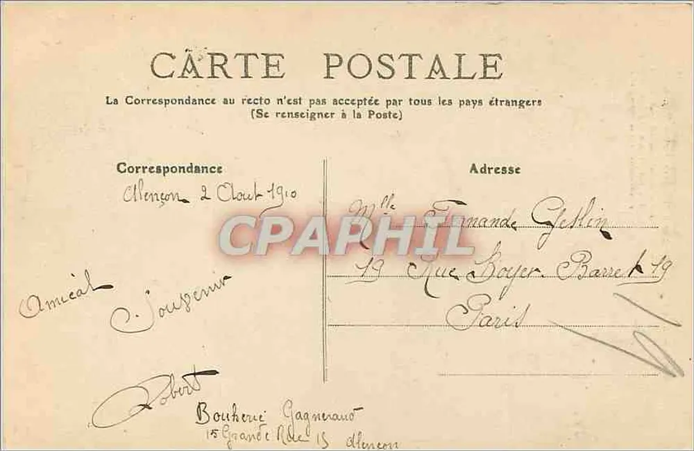 Alençon — Porche de l'Église Notre-Dame — éditeur Orne, n° 56 - Verso