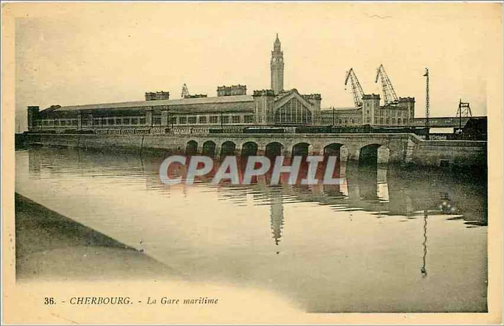 Cherbourg - A Estação Marítima — G. Arnoud, editor, N°36 - Frente