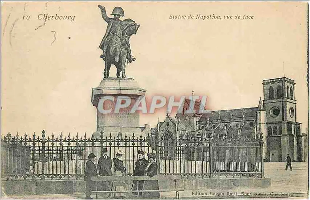 Cherbourg — Estátua de Napoleão, vista frontal — Edição Maison Batti, Nourouautes - Frente