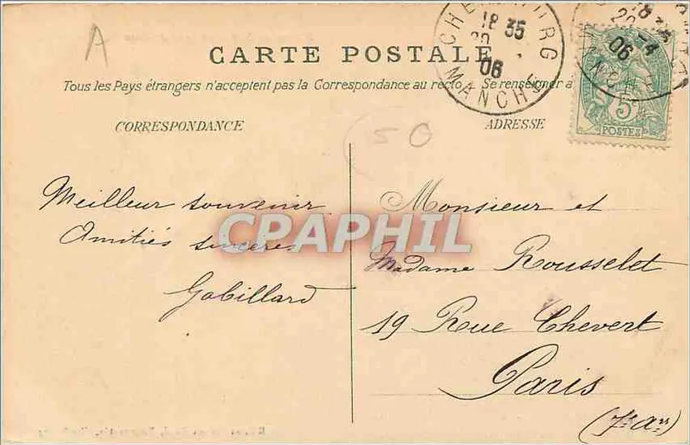 Cherbourg — Estátua de Napoleão, vista frontal — Edição Maison Batti, Nourouautes - Verso