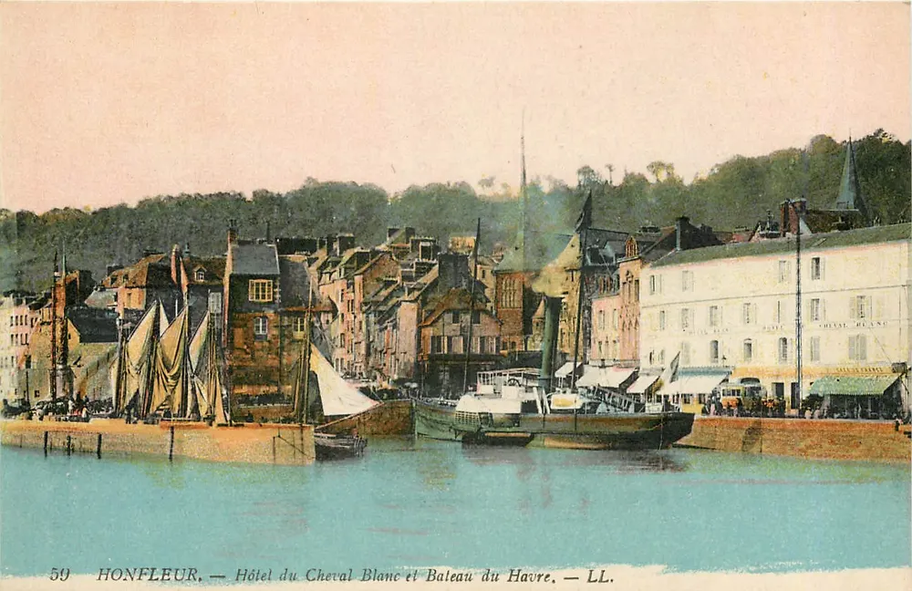 Honfleur — Hotel du Cheval Blanc und Bateau du Havre — LL. — n°50 - Vorderseite