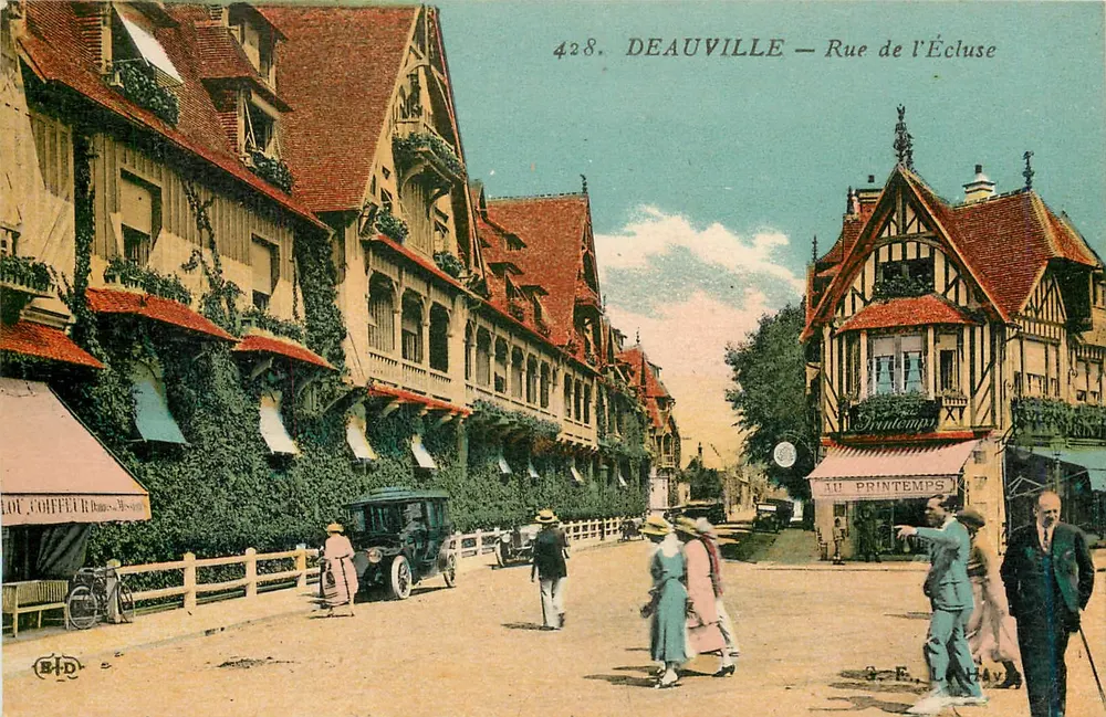 Deauville — Rue de l'Écluse — Editor G. E. Hay, n° 428 - Frente