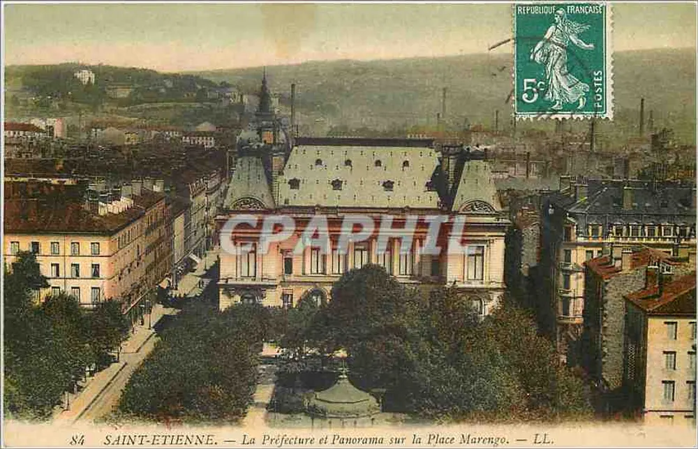 Saint-Étienne — Die Präfektur und Panorama über den Place Marengo — LL. n°84 - Vorderseite