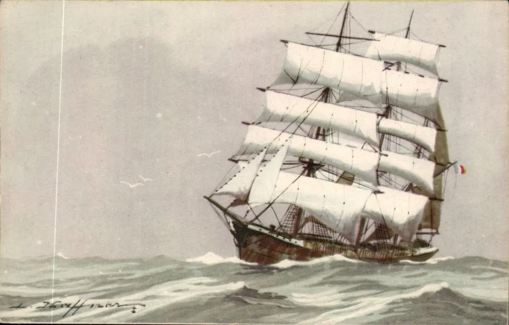 Dreimastiges Boot — Segelboot — L. Tafferner - Vorderseite