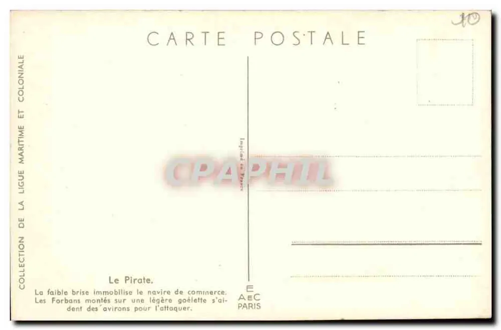 Le Pirate — Le Pirate attaque un navire de commerce — L. Haffring - Verso