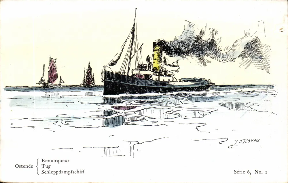 Ostend — Dampfremorque — J. Royart, Serie 6, Nr. 1 - Vorderseite