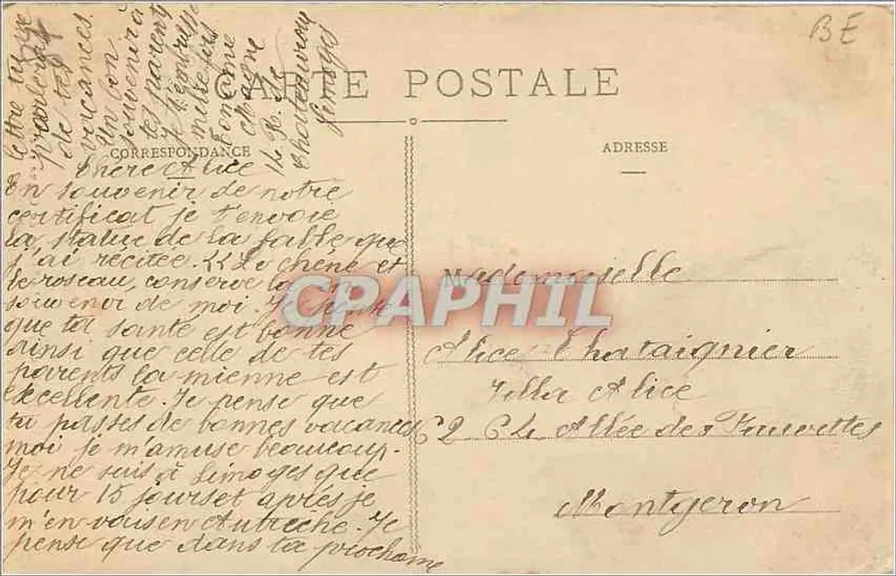 Limoges - Jardin d'Orsay - La Statue du Chêne et du Roseau — Collection 'Unic' — n°25 - Rückseite