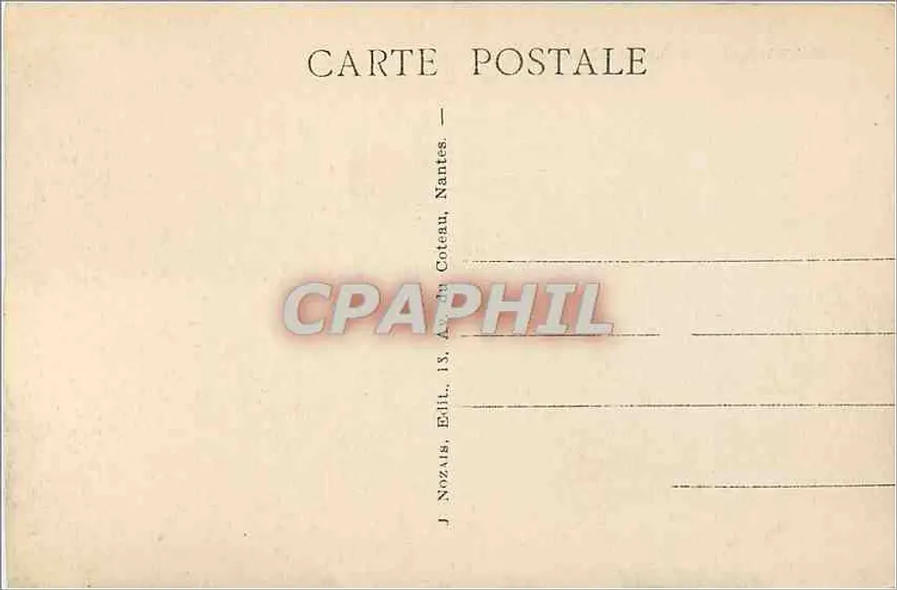 Vannes (Morbihan) - O Hotel de Ville — editor J. Nozais, Nantes - Verso