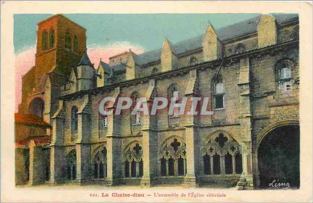 La Chaise-dieu — O conjunto da Igreja Abbatial — Léon Mars, Le Puy - Frente