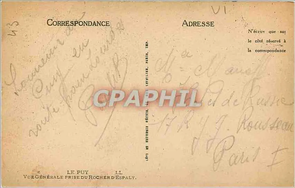 Le Puy — Vue générale prise du Rocher d'Espaly — éditeur LL - Verso