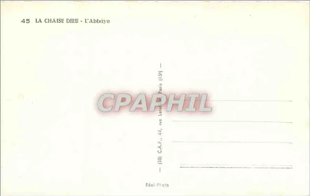 La Chaise-Dieu - A Abadia — C.A.P. Paris - Verso