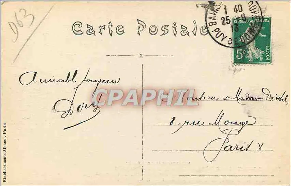 Les Ruines Gallo-Romaines — Le Casino primitif — E.A. — N° 756 - Verso