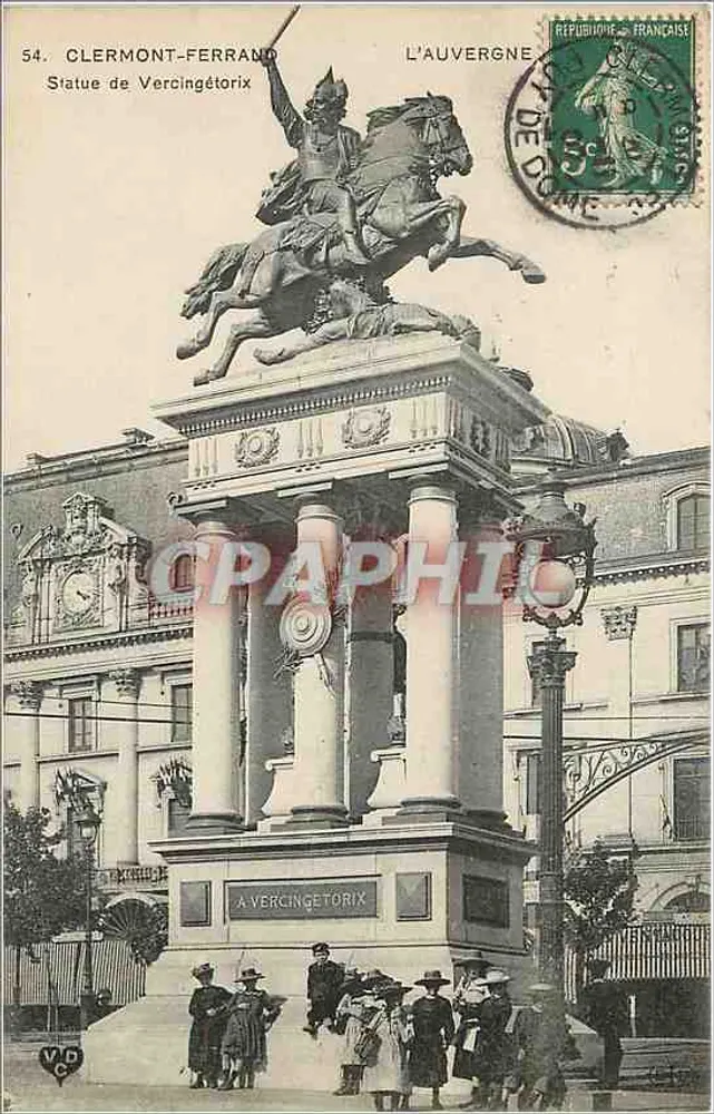 Clermont-Ferrand — Estátua de Vercingétorix — Editor V.D. n°54 - Frente