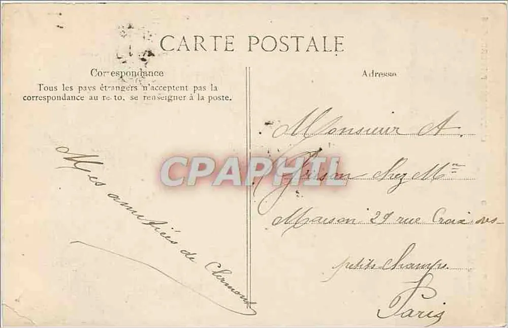 Clermont-Ferrand — Estátua de Vercingétorix — Editor V.D. n°54 - Verso