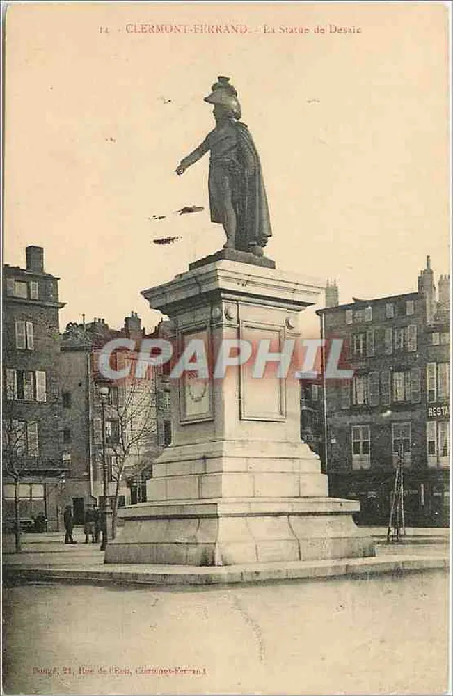 Clermont-Ferrand — Estátua de Desaix — editor Paugf, 21, Rue de l'Église - Frente