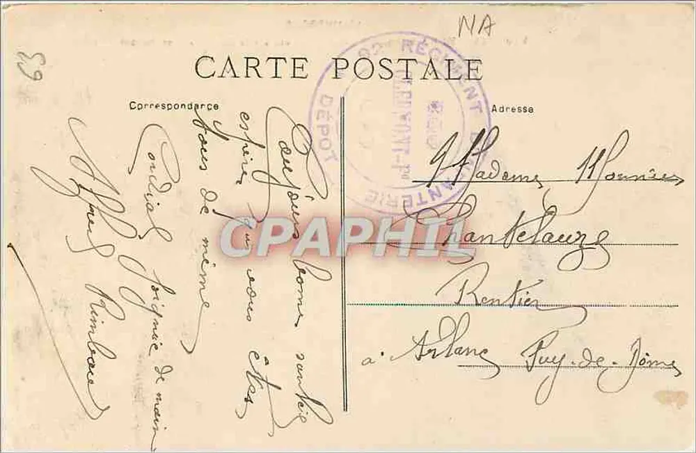 Clermont-Ferrand — Vista geral do Square Blaise-Pascal — L'Auvergne, n° 970 - Verso