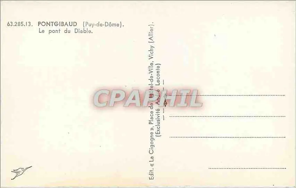 Ponte Gibaud — O Ponte do Diabo — Ed. « Le Cigogne » - Verso