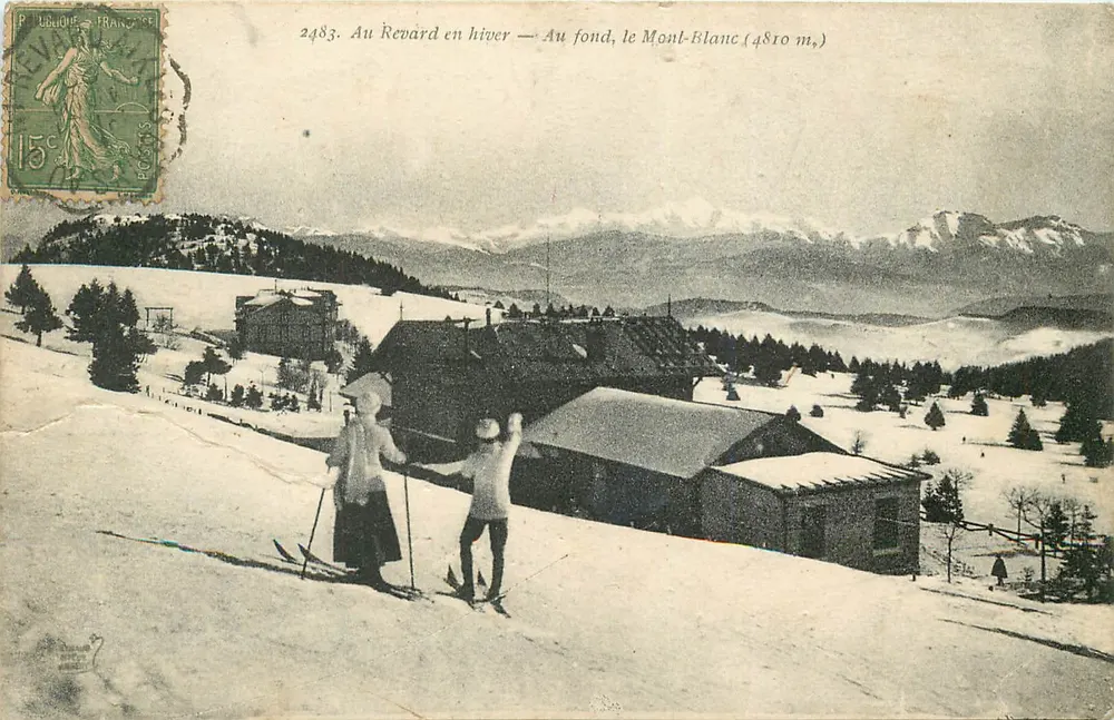 Au Revard im Winter — Ansicht des Mont-Blanc (4810 m) — Verlag: A. Desor (Revard) - Vorderseite