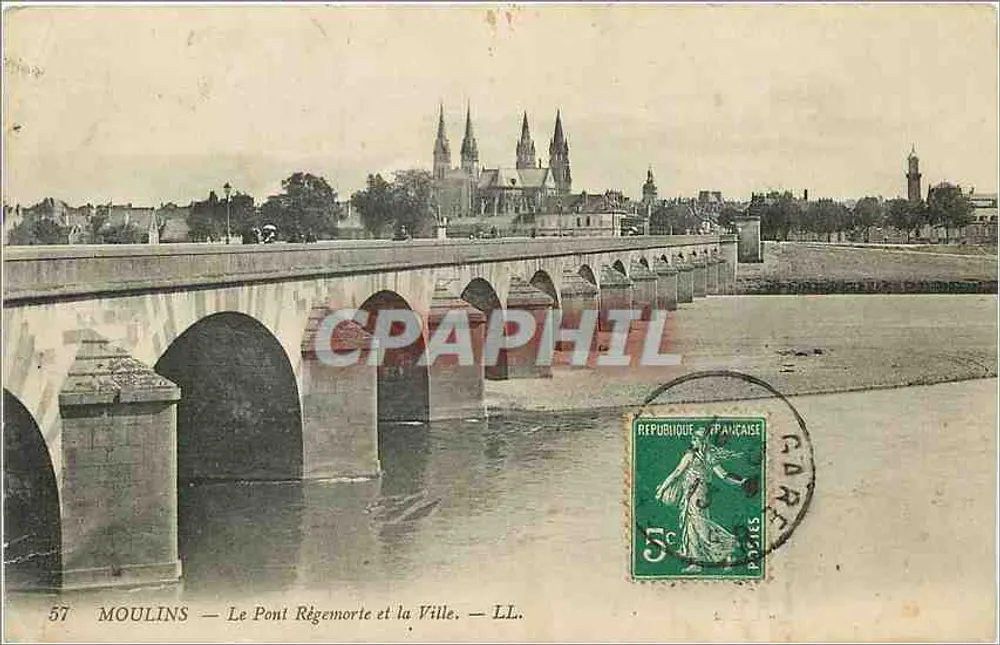 Moulins — Le Pont Régemorte et la Ville — LL. - Recto