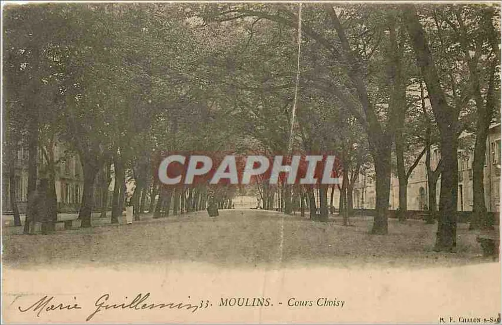 Moulin - Cours Choisy — vista de avenida arborizada — M. F. Chalon 5-Sar - Frente