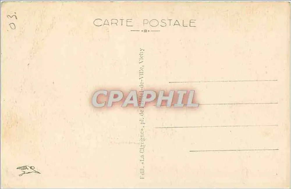 Vichy — Le Casino, côté du Théâtre — Éditeur : La Cigogne, Vichy - Verso