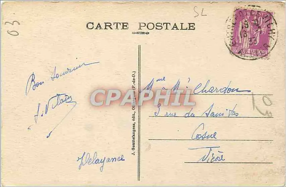 Vichy — Der Saal des Harlekin des Grand Casino — G. D'O. n°2 - Rückseite