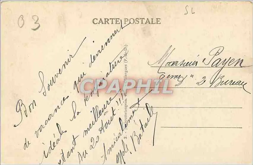 Vichy — Der Saal des Arlequin des Granden Casino — G.d'O - Rückseite