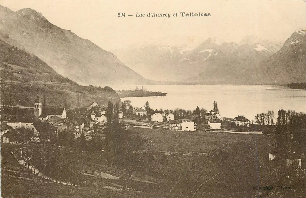 Lago d'Annecy e Talloires — vista panorâmica — editor E.P. 'Lac' n°294 - Frente