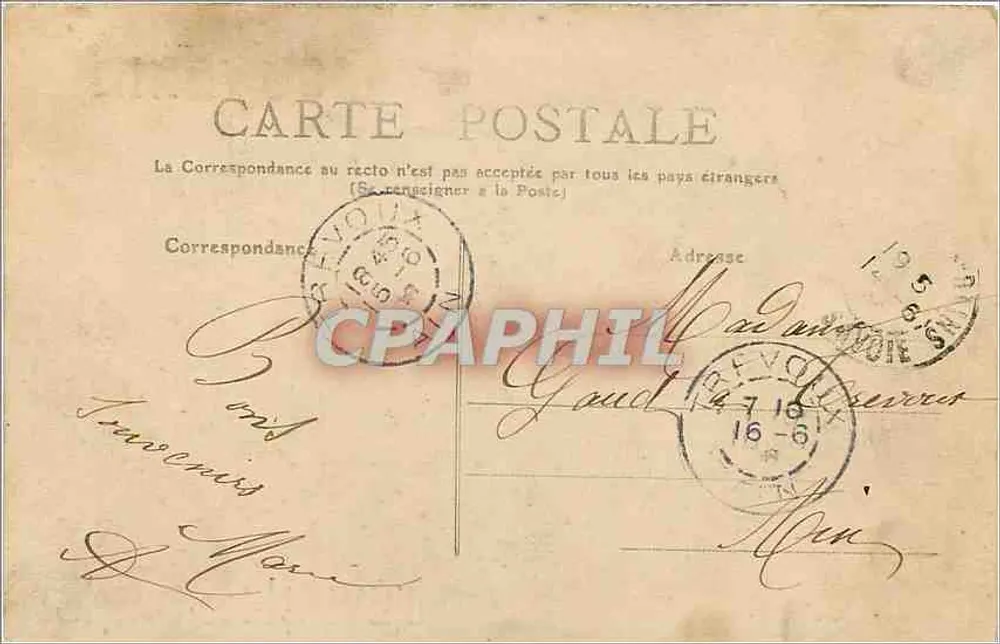 Evian-les-Bains — Lembrete — Prefeito Lançon, Livreiro - Verso