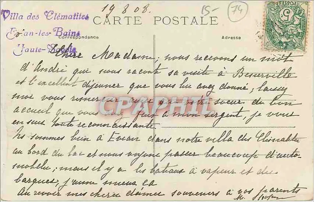 Évian-les-Bains — L'Établissement Thermal — Haute-Savoie 49 - Verso