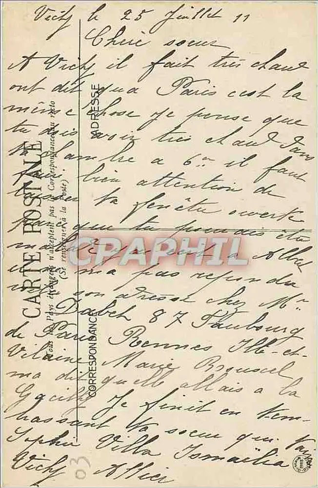 Vichy — Hotel-de-Ville — G.D. - Verso