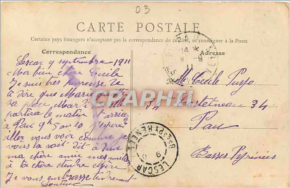 Saint-Yorre in der Nähe von Vichy — Ansicht des Parks der Guerrier-Quellen — B.P. Paris - Rückseite