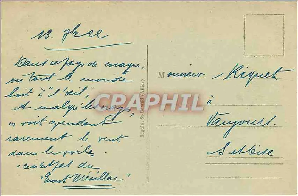 विची - अस्पताल के स्रोत — प्रकाशक बेगुइन, सेंट-जरांड (अलियर), संख्या 382 - पीछे