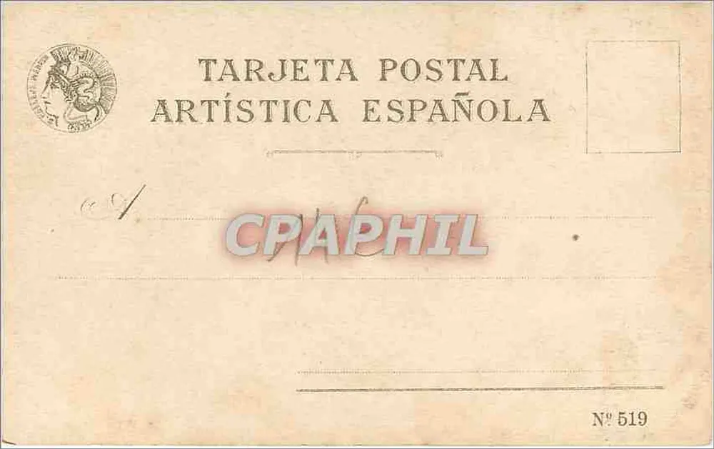La Puntilla — cena de corrida — editor Tarjeta Postal Artística Española, n° 519 - Verso