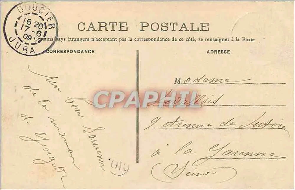 Excursão ao Hérisson - O Salto Girard — B.P., Paris 5 — n° 1795 - Verso