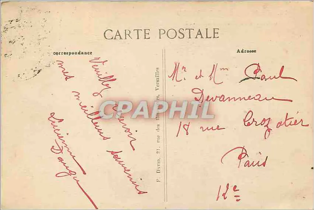 Wälder von FONTAINEBLEAU — Höhle der Moutussiennes — Verlag E.P. n°16 - Rückseite