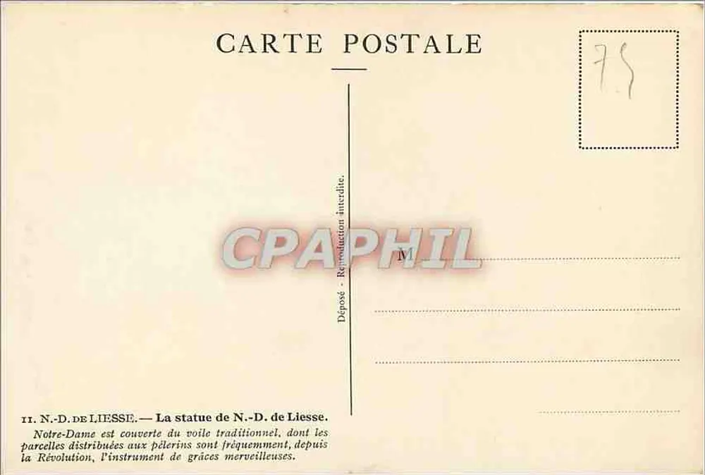 Nostra Signora di Liesse — statua coperta da velo tradizionale — riproduzione - Verso