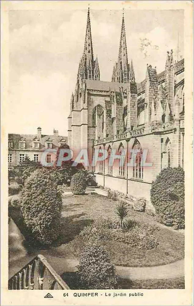 Quimper - O jardim público — vista da catedral — CH DES ARTS PHOTOGRAPHIES, Strasbourg - Frente