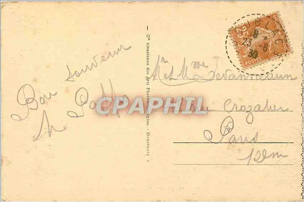 O Mont Dore - O Lago Chambon — editor 'Cie Alsacienne des Arts Photographiques' — n° 75 - Verso