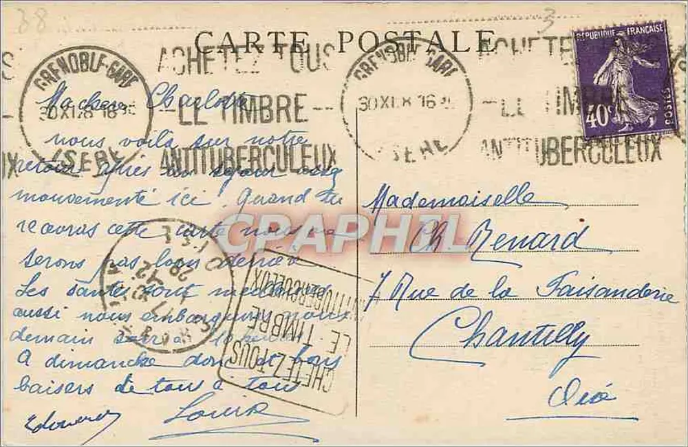 Grenoble - Os Quais — La Tronche e o St-Eynard - E.R. - Verso