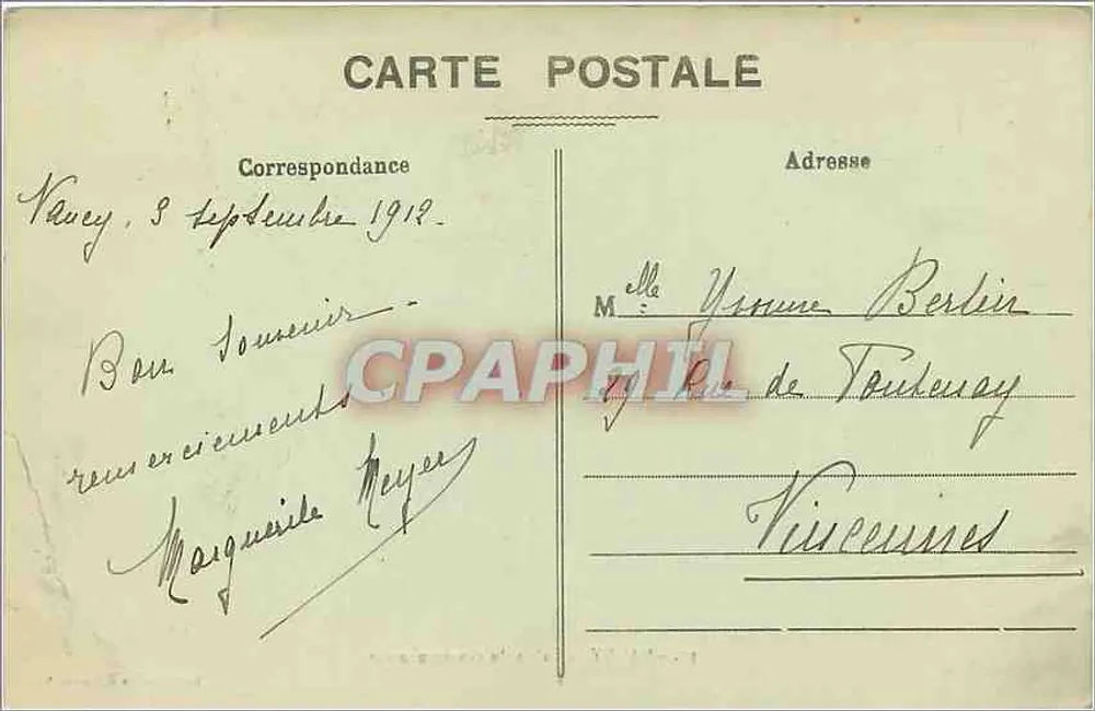 NANCY — Paleis van de Regering — Imprimeries Réunies, Nancy - Achterkant