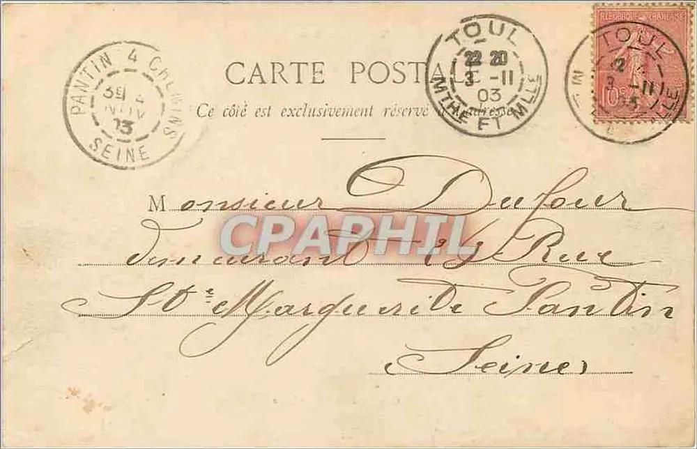 Caserne du 39e d'Artillerie — Toul illustré — Phototypie A. Bergeret et Cie, Nancy - Verso