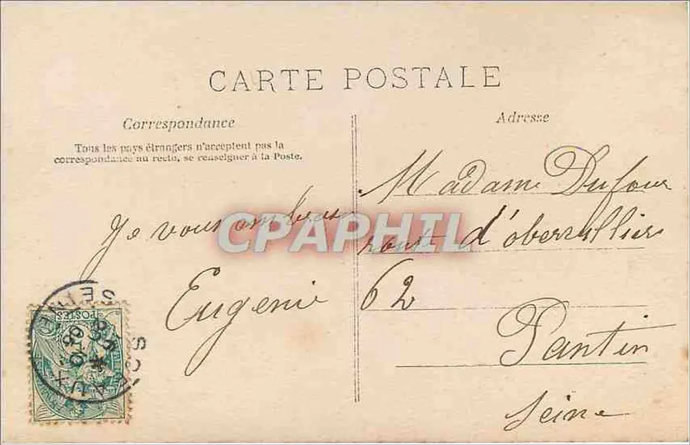 Femme arrangeant des fleurs — Bonne fête — M.A. - Verso