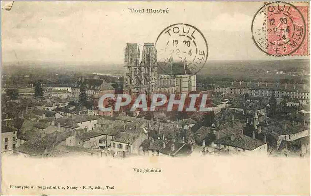 Toul — Vista geral — Toul ilustrado, Fototipia A. Hergeret e Cie, Nancy - F. P., editor, Toul - Frente
