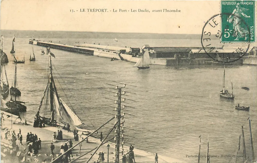 Le Tréport - Der Hafen - Die Dockanlagen, vor dem Brand — Pochette Tréportaise, Mathis, Tréport - Vorderseite